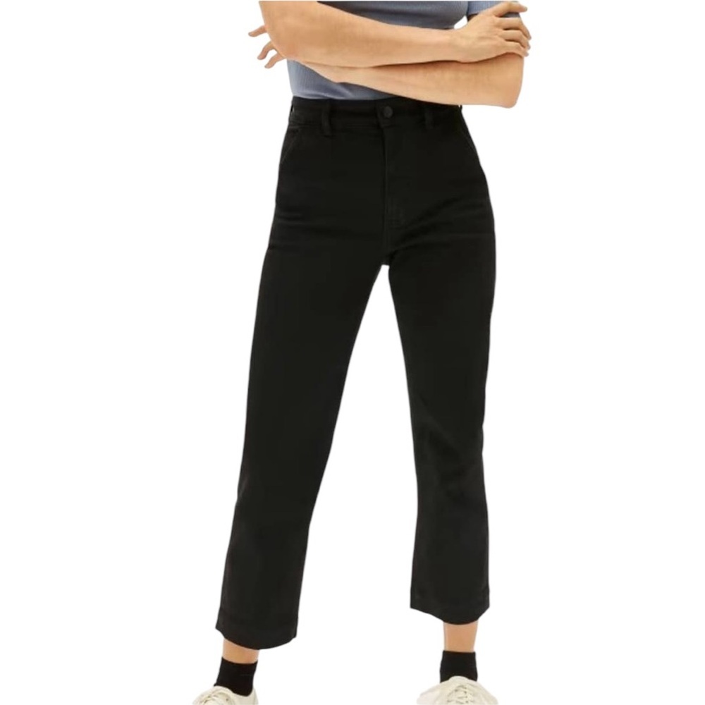 Everlane Black Cropped Straight Short High‎ Rise Jeans Size 0